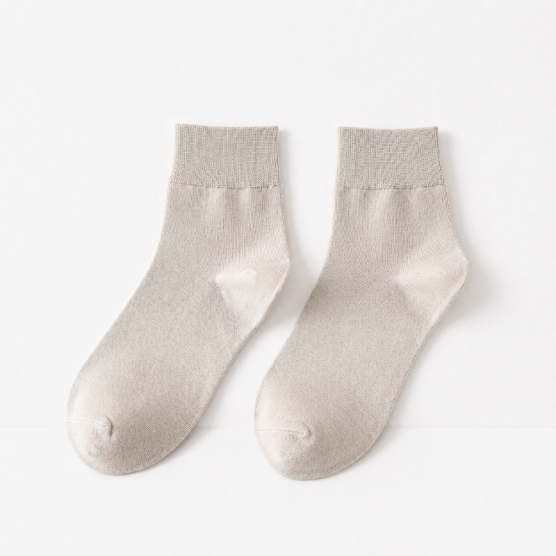 CouldNook Cozy Solid Mid Crew Socks - Soft Everyday Basic