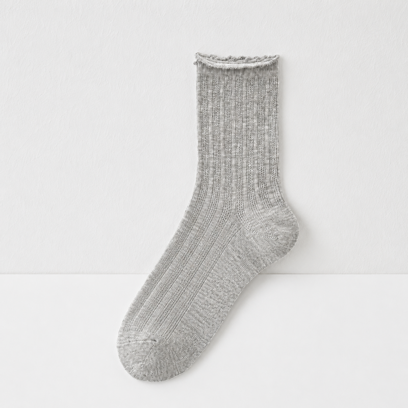 CouldNook Cozy Ruffle Edge Sheer Crew Socks - Gentle Outfit Accent