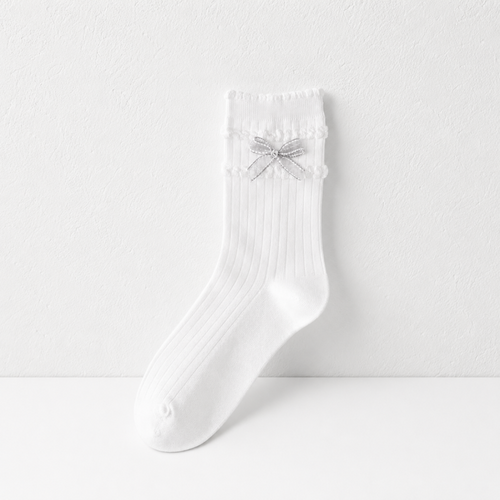 CouldNook Bow Accent Crew Socks - Soft Wardrobe Essential