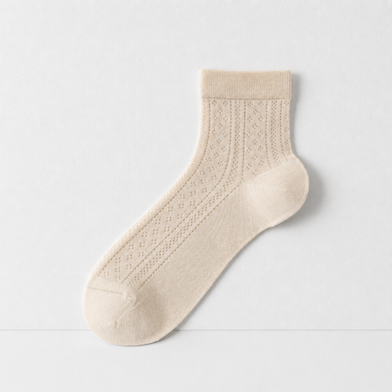 CouldNook Cozy Openwork Mesh Ankle Socks - Breathable Shoe Accent