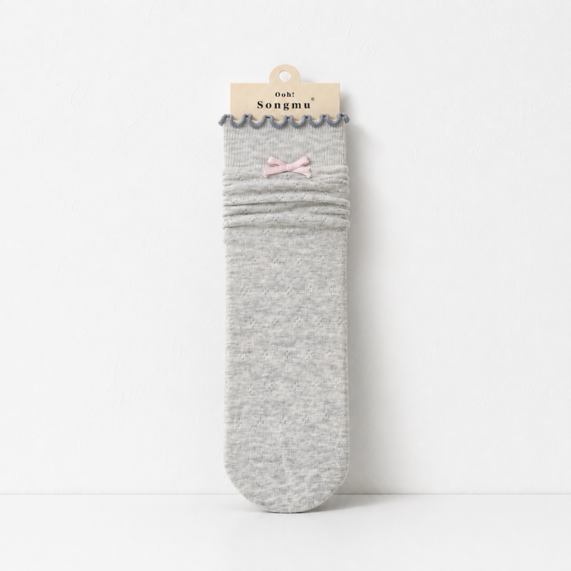 CouldNook Cozy Ruffle Bow Crew Socks - Soft Everyday Accent