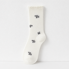 CouldNook Tiny Motif Ruffle Crew Socks - Shoe Styling Accent