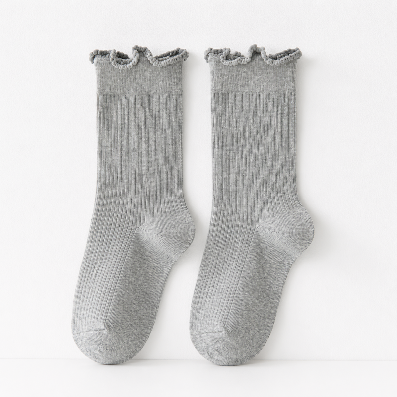 CouldNook Cozy Scalloped Edge Crew Socks - Soft Layered Accent