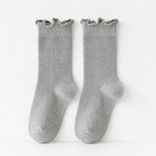 CouldNook Cozy Scalloped Edge Crew Socks - Soft Layered Accent