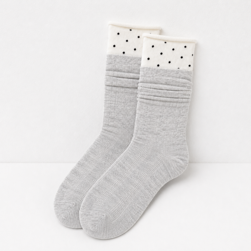 CouldNook Cozy Pattern Band Crew Socks - Warm Shoe Accent