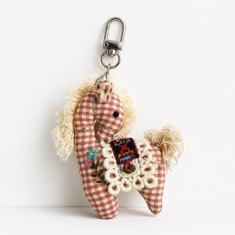 CouldNook Cotton Horse Fabric Pendant - Aesthetic Artisan Bag Charm