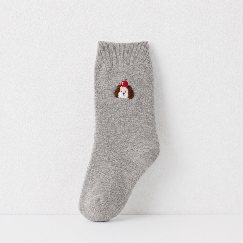 CouldNook Cozy Embroidered Motif Crew Socks - Everyday Drawer Accent