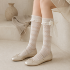 CouldNook Lace Texture Slouch Socks - Mary Jane Display Accent