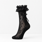 CouldNook Sheer Floral Mid Calf Socks - Delicate Footwear Accent
