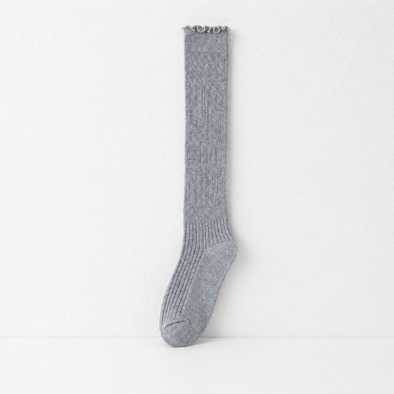 CouldNook Cozy Wavy-Cuff Tall Socks - Soft Outfit Accent