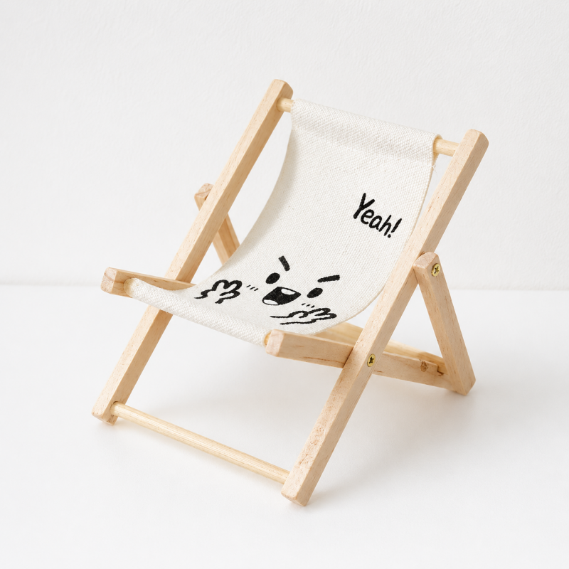 CouldNook Mini Foldable Beach Lounge Chair Phone Stand - Desk Phone