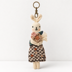 CouldNook Bunny Doll Fabric Charm - Aesthetic Artisan Bag Pendant