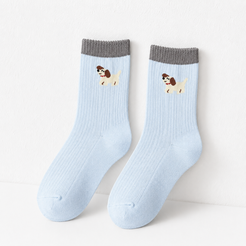 CouldNook Cozy Embroidered Character Crew Socks - Gentle Daily Accent