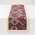 CouldNook French Geometric Pattern Table Runner - Elegant Tassel Decor