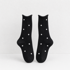 CouldNook Cozy Polka Dot Textured Crew Socks - Playful Drawer Accent