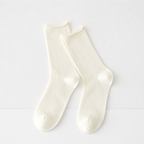 CloudNook Breathable Cotton Pointelle Solid Mid-Calf Crew Socks