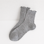 CouldNook Cozy Tiny Motif Sheer-Look Crew Socks - Soft Shoe Accent