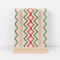 CouldNook Geometric Woven Linen Table Runner - Boho Striped Tassel Decor