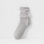 CouldNook Sheer Bow Ruffle Ankle Socks - Soft Shoe Accent