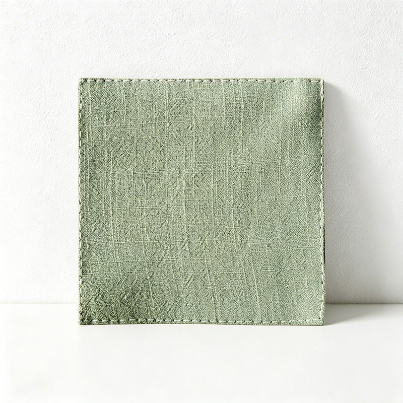 CouldNook Solid Cotton Linen Coaster - Minimalist Japandi Drink Mat