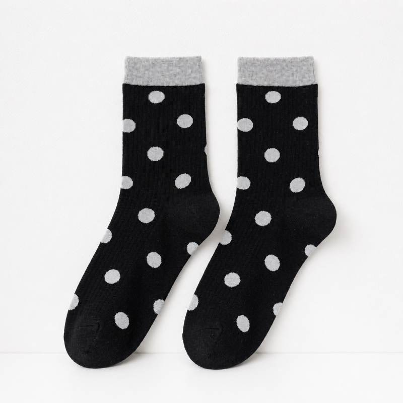 CouldNook Cozy Polka Dot Sheer Crew Socks - Soft Statement Accent