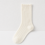 CouldNook Cozy Ruffle Edge Sheer Crew Socks - Gentle Outfit Accent