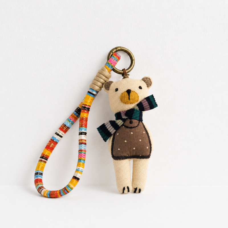 CouldNook Vintage Duck Fabric Charm - Aesthetic Artisan Bag Pendant