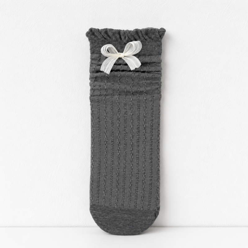 CouldNook Cozy Bow Cuff Crew Socks - Gentle Shoe Accent