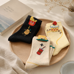 CouldNook Cozy Snack Motif Crew Socks - Playful Home Accent