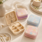 CouldNook Square Mini Travel Jewelry Box - Portable Jewelry Organizer