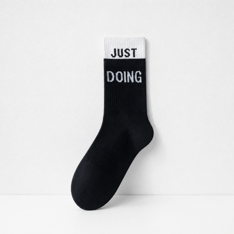 CouldNook Cozy Letter Sport Crew Socks - Everyday Sneaker Accent