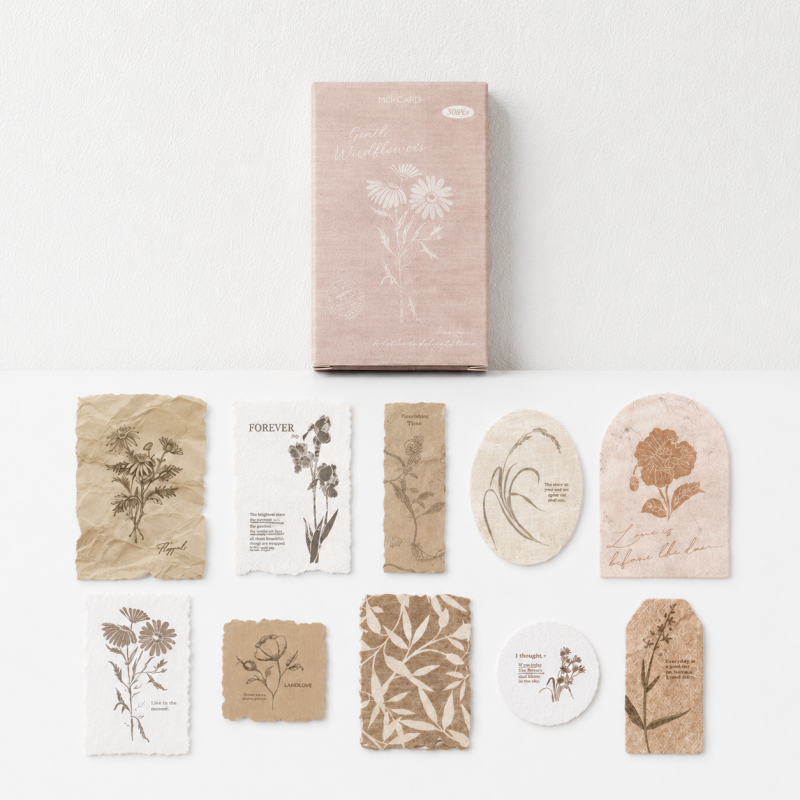 CouldNook Letterpress Relief Stickers - Aesthetic Botanical Decor