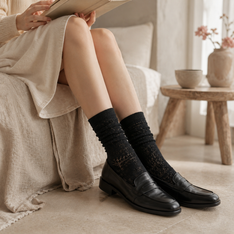 CouldNook Ribbed Mid Calf Boot Socks - Everyday Layering Accent