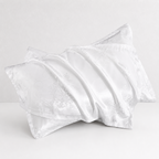 CouldNook Silky Satin Jacquard Cotton Pillowcase 2PCS Set - Elegant Patterned Home Bedding