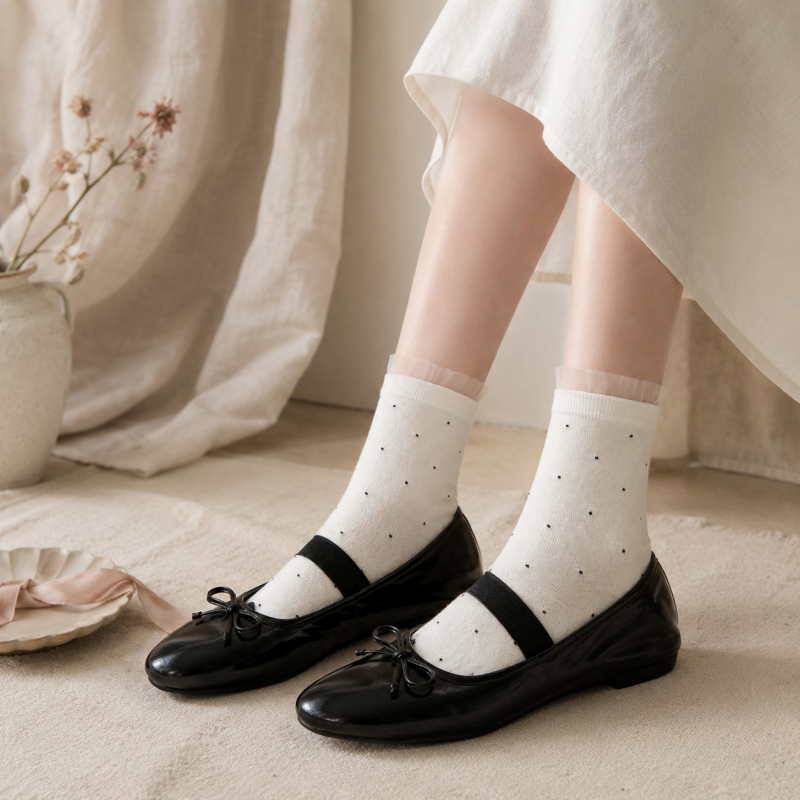 CouldNook Bow Front Mary Jane Socks - Everyday Shoe Helper