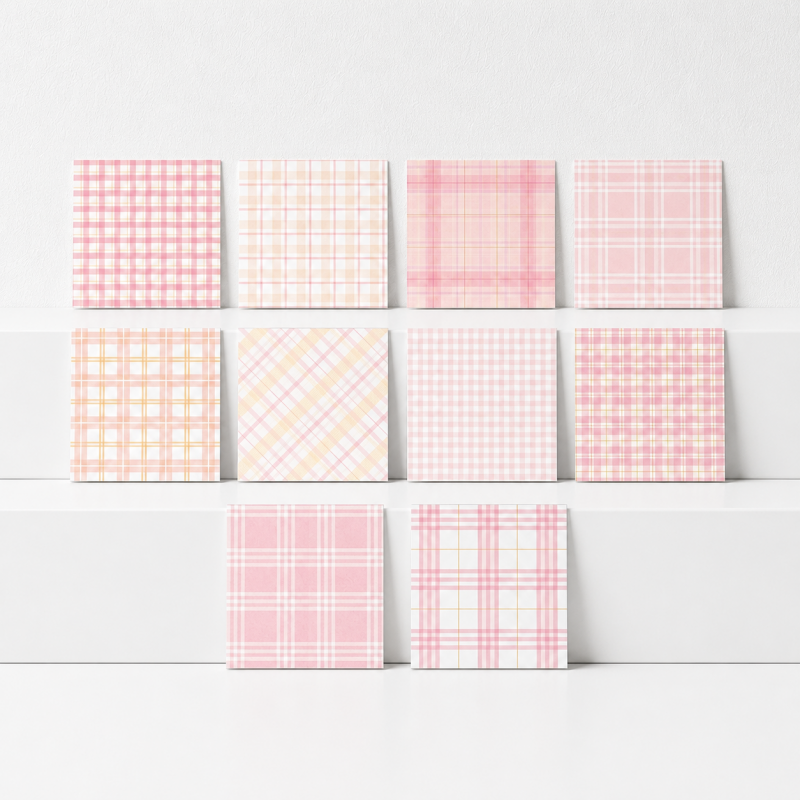 CouldNook Plaid Memo Paper - Aesthetic Fresh Grid Stationery