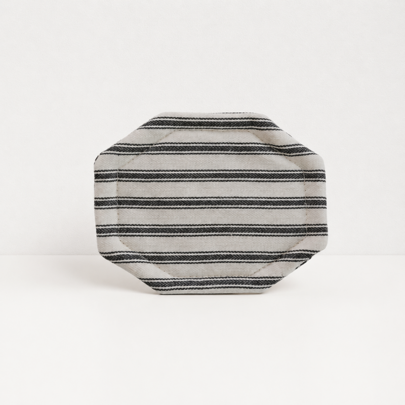 CouldNook Striped Octagonal Coaster - Aesthetic Fabric Cup Mat