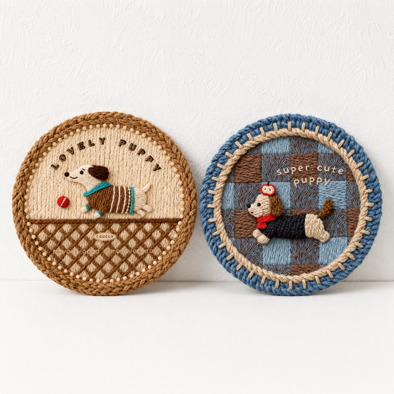 CouldNook Woven Texture Heat Resistant Coaster - Soft Home Textile