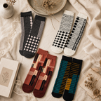 CouldNook Cozy Patterned Crew Socks - Seasonal Drawer Accent