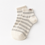 CouldNook Cozy Striped Patch Crew Socks - Casual Drawer Accent