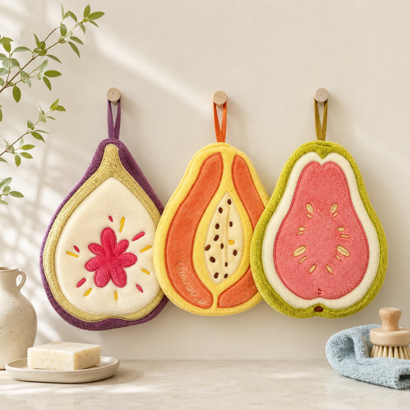 CouldNook Fruit Slice Hanging Hand Towel - Absorbent Home Textile