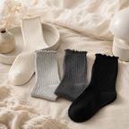 CouldNook Slouchy Pile Ribbed Crew Socks - Cozy Outfit Accent