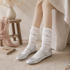 CouldNook Ruffle Edge Bow Ankle Socks - Everyday Shoe Accent