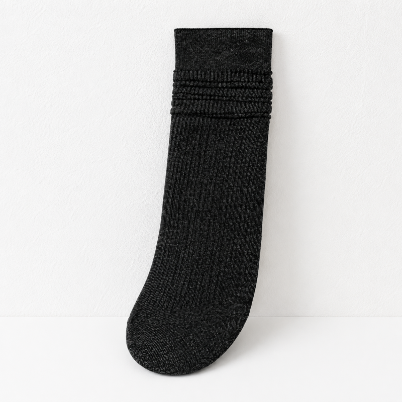 CouldNook Cozy Solid Ribbed Crew Socks - Everyday Lounge Accent