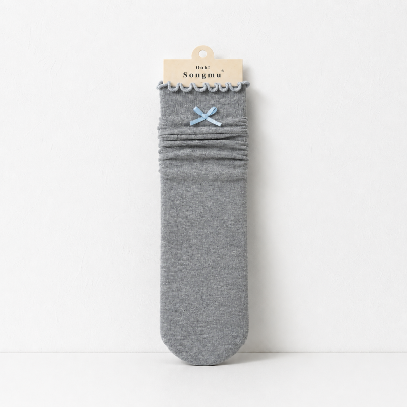 CouldNook Cozy Ruffle Bow Crew Socks - Soft Everyday Accent