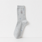 CouldNook Cozy Cat Patch Ribbed Crew Socks - Everyday Outfit Accent