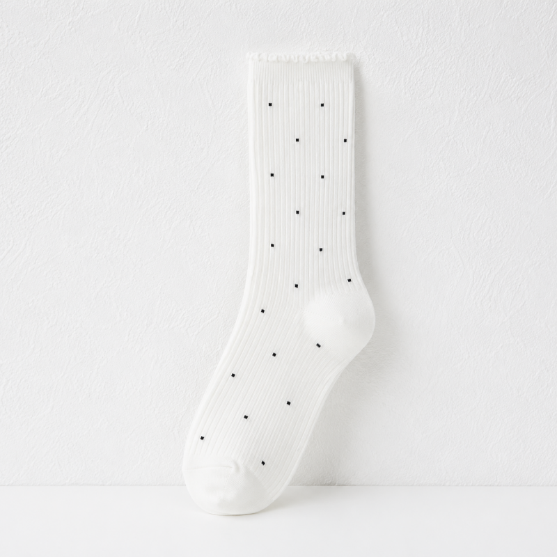 CouldNook Tiny Motif Ruffle Crew Socks - Shoe Styling Accent