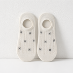 CouldNook Bow Pattern Mesh Ankle Socks - Soft Everyday Accent