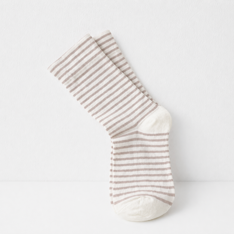 CouldNook Cozy Fine Stripe Crew Socks - Everyday Lounge Accent