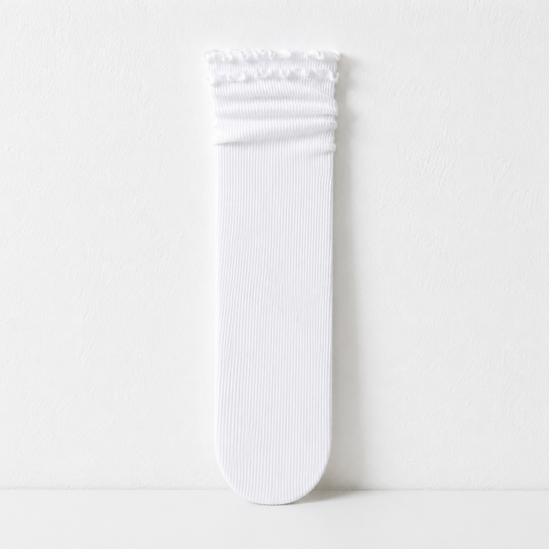 CouldNook Cozy Scalloped Cooling Crew Socks - Light Shoe Accent